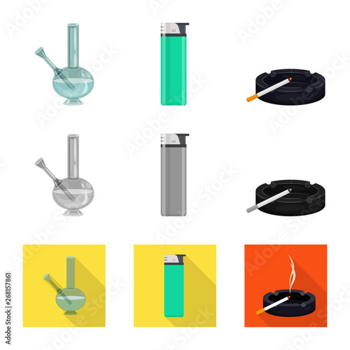 Isolated object of refuse and stop logo. Collection of refuse and habit stock symbol for web.
