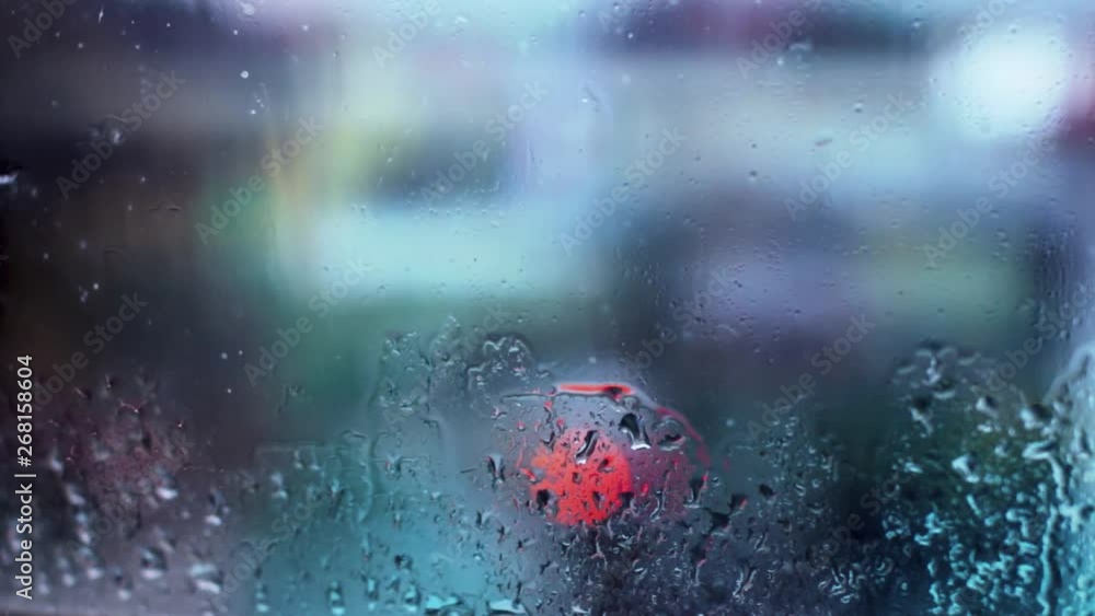 Window Rain Traffic Bokeh