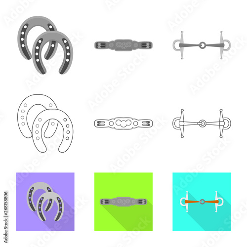 Vector illustration of equipment and riding logo. Collection of equipment and competition stock vector illustration.