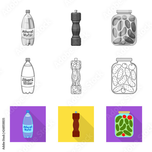 Isolated object of cooking and sea icon. Set of cooking and baking   vector icon for stock.