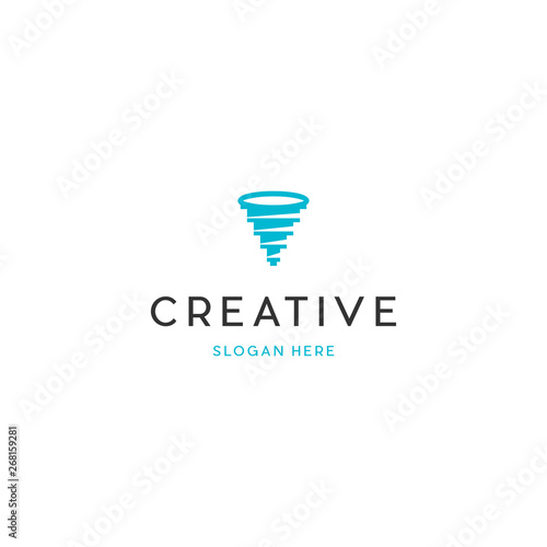 Funnel Creative Vector Logo Design, Tornado logo symbol isolated, Typhoon vector illustration