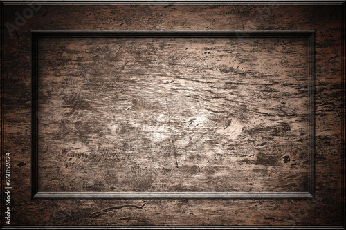 wood plate and frame for background and texture.