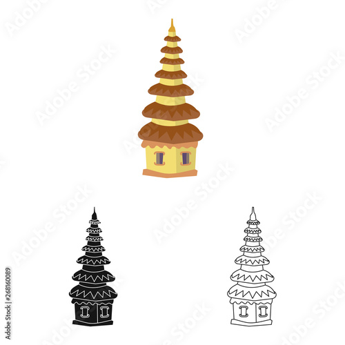 Isolated object of temple and landmark icon. Set of temple and hindu vector icon for stock.
