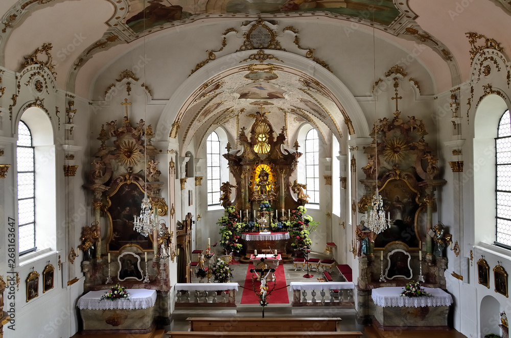 Altarraum der Wallfahrtskirche Maria-Hilf, Allgäu