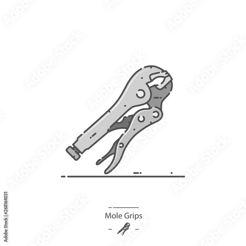 Locking pliers - Line color icon