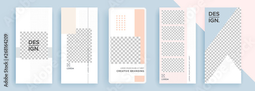 Trendy editable template for social networks stories, vector illustration. Design backgrounds for social media.
