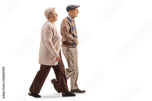 Canvas Print Senior husband and wife walking