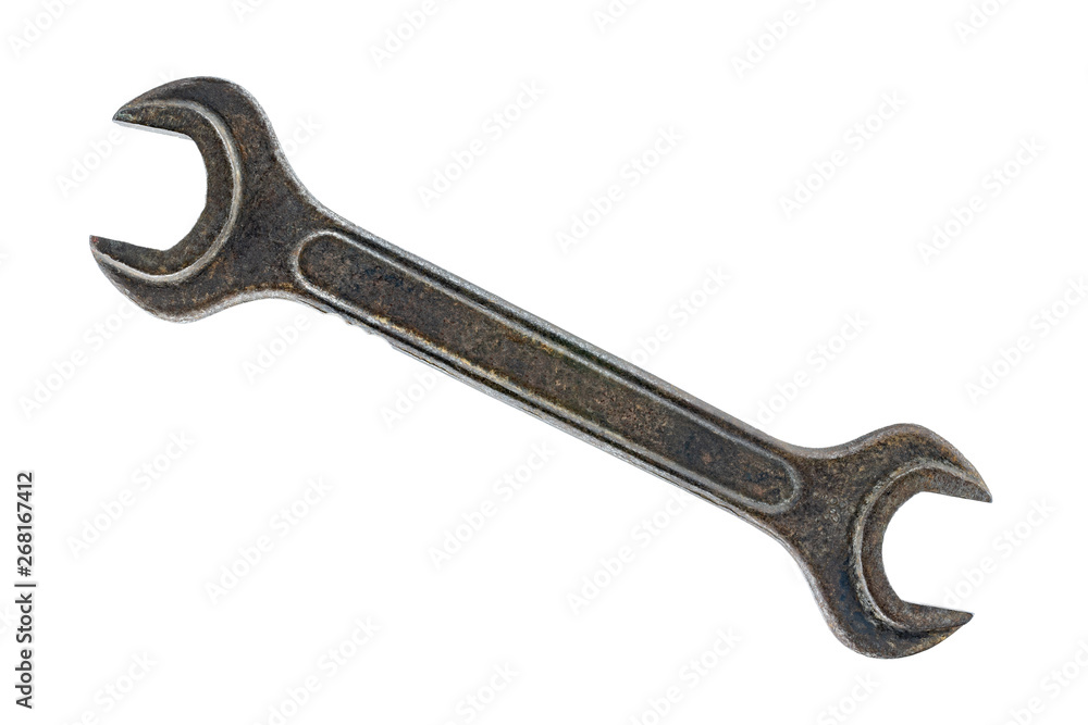 spanner old rusty spanner on white background spanner old rusty spanner on white background