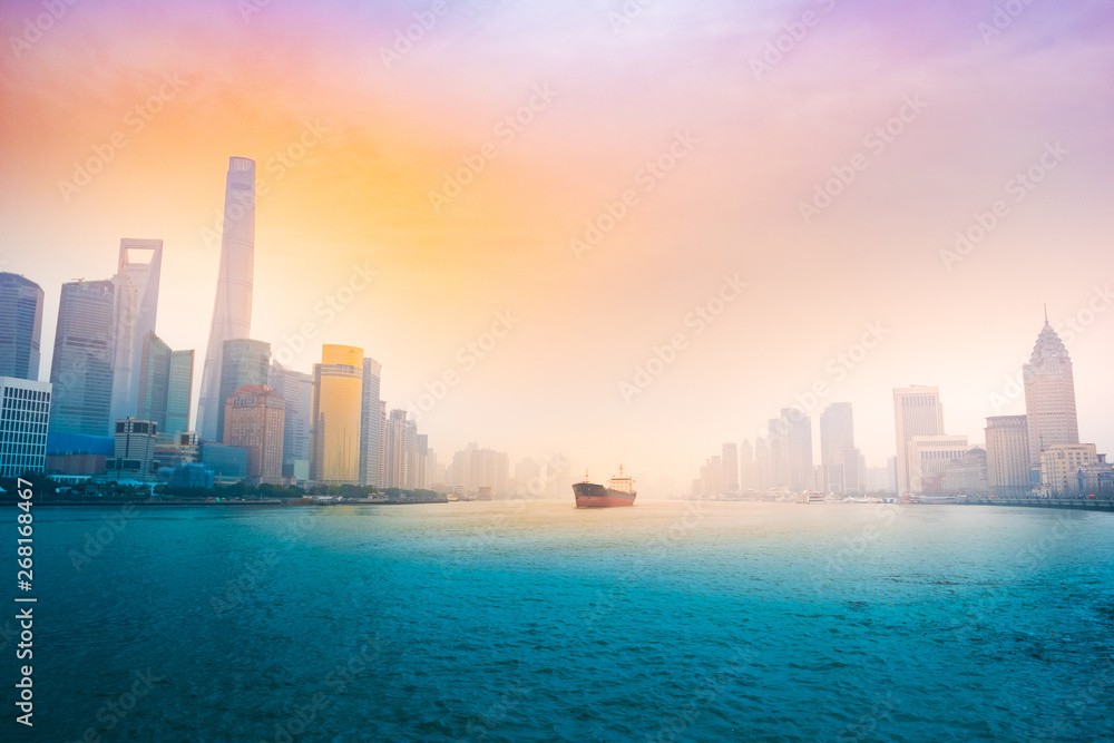 custom made wallpaper toronto digitalMorning, Shanghai, China Pudong building skyline