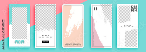 Trendy editable template for social networks stories, vector illustration. Design backgrounds for social media.