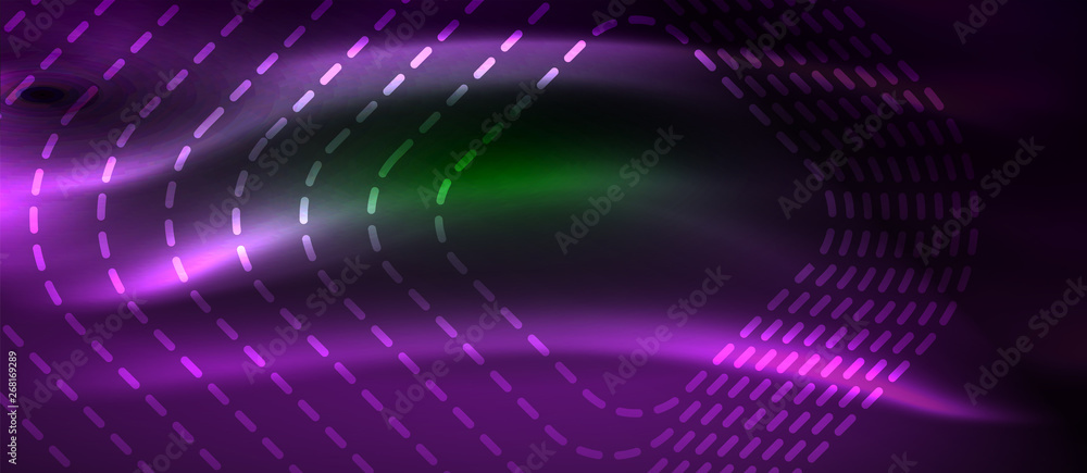 Dark background with neon glowing elements, shiny motion concept Dark background with neon glowing elements, shiny motion concept