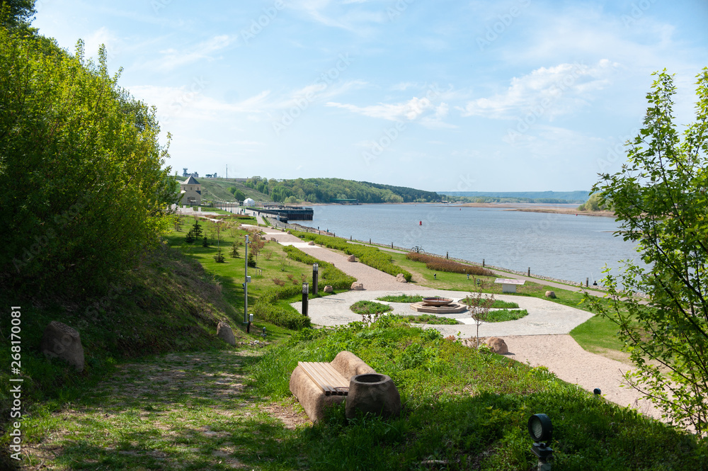 Russia, Tatarstan rep. - 05.11.2019, Volga river Embankment near The Bolgar Historical and Archaeological Complex Russia, Tatarstan rep. - 05.11.2019, Volga river Embankment near The Bolgar Historical and Archaeological Complex