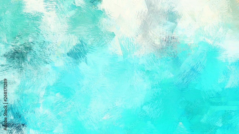 dirty brush strokes background with aqua marine, turquoise and honeydew