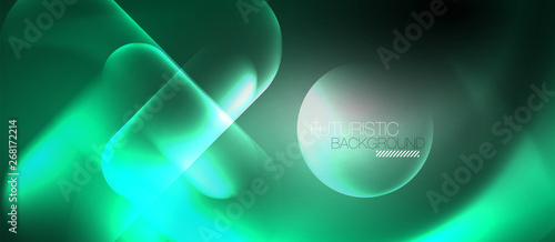Neon glowing techno lines, hi-tech futuristic abstract background template