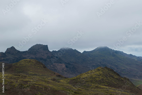 Iceland mountains and clouds 