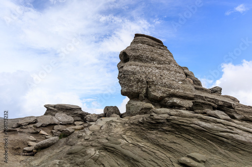 Sphinx rock in Bucegi Mountains Carpathians Romania photo