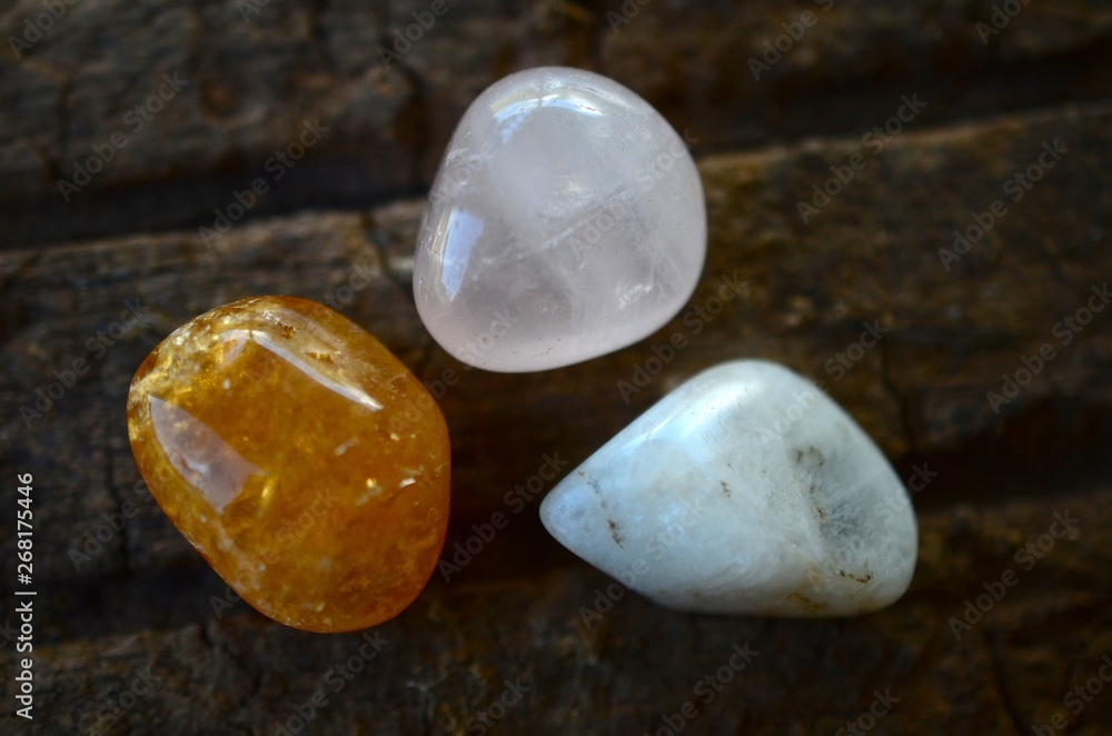 Crystal Kit Citrine Rose Quartz And Moonstone Crystal Variety Pack Tumbled Crystal Bundle Small Tumbled Healing Crystals In Natural Lighting Witchy Wiccan Tools Stock Photo Adobe Stock