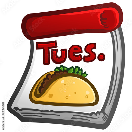 A calendar vector icon for a Taco Tuesday restaurant special