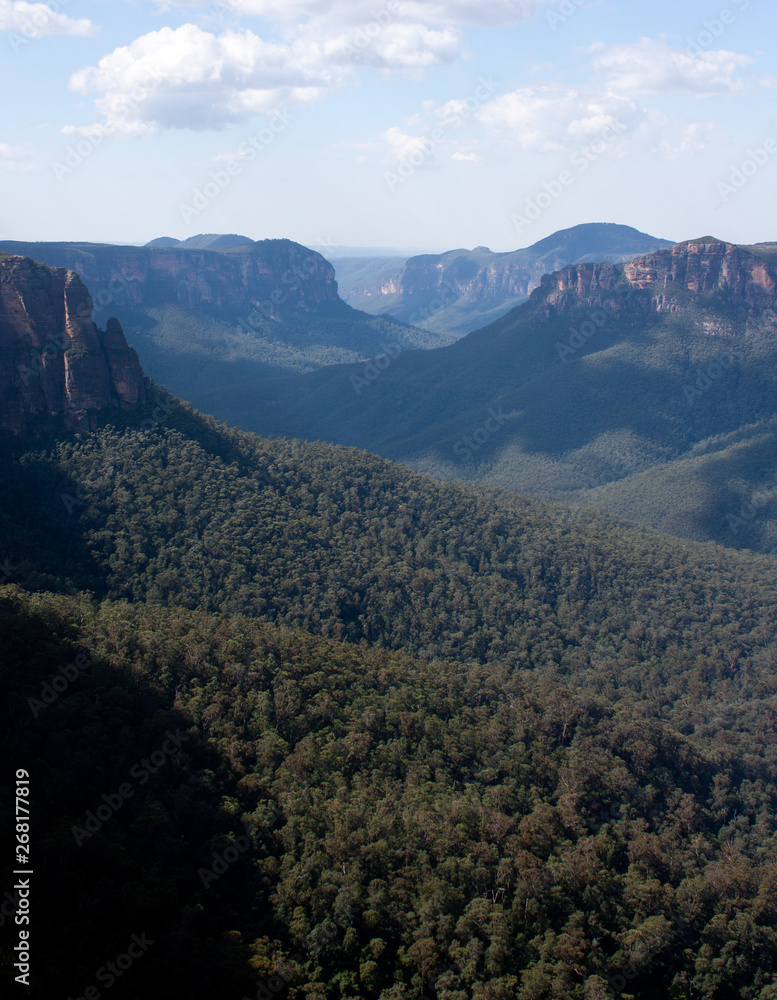A valley seen from the Evan's Lookout in the Blue Mountains