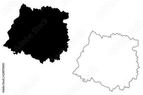 Maule Region (Republic of Chile, Administrative divisions of Chile) map vector illustration, scribble sketch Maule map....
