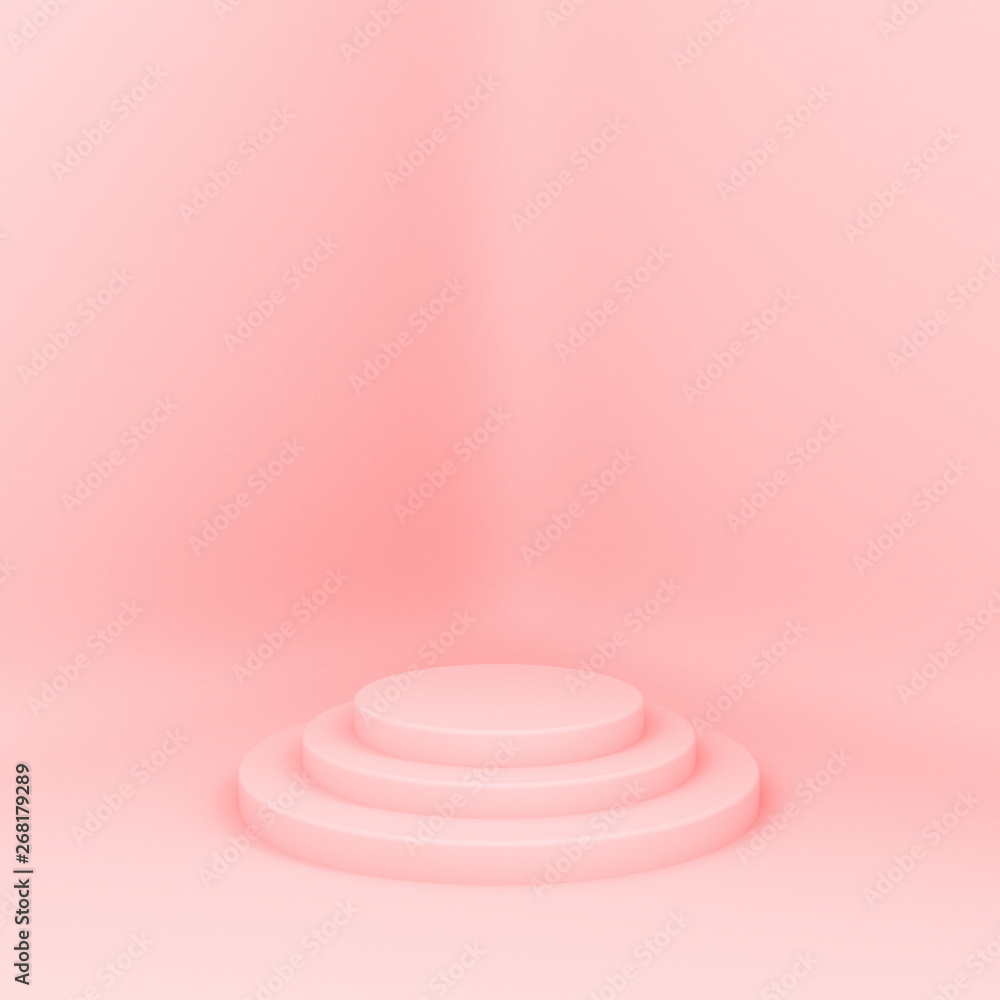 Pink white light background, studio and pedestal. 3d illustration, 3d rendering. Pink white light background, studio and pedestal. 3d illustration, 3d rendering.