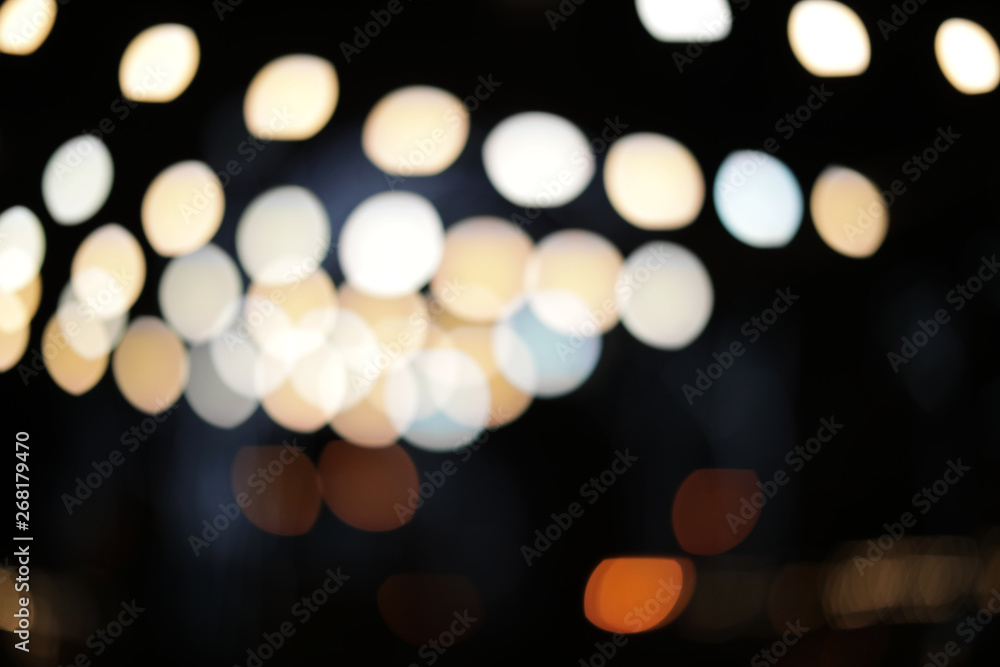 Beautiful street lights at night. Bokeh effect Beautiful street lights at night. Bokeh effect
