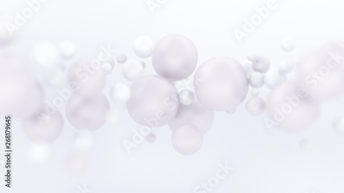Bright white background with balloons. 3d illustration, 3d rendering.