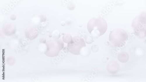 Bright white background with balloons. 3d illustration  3d rendering.