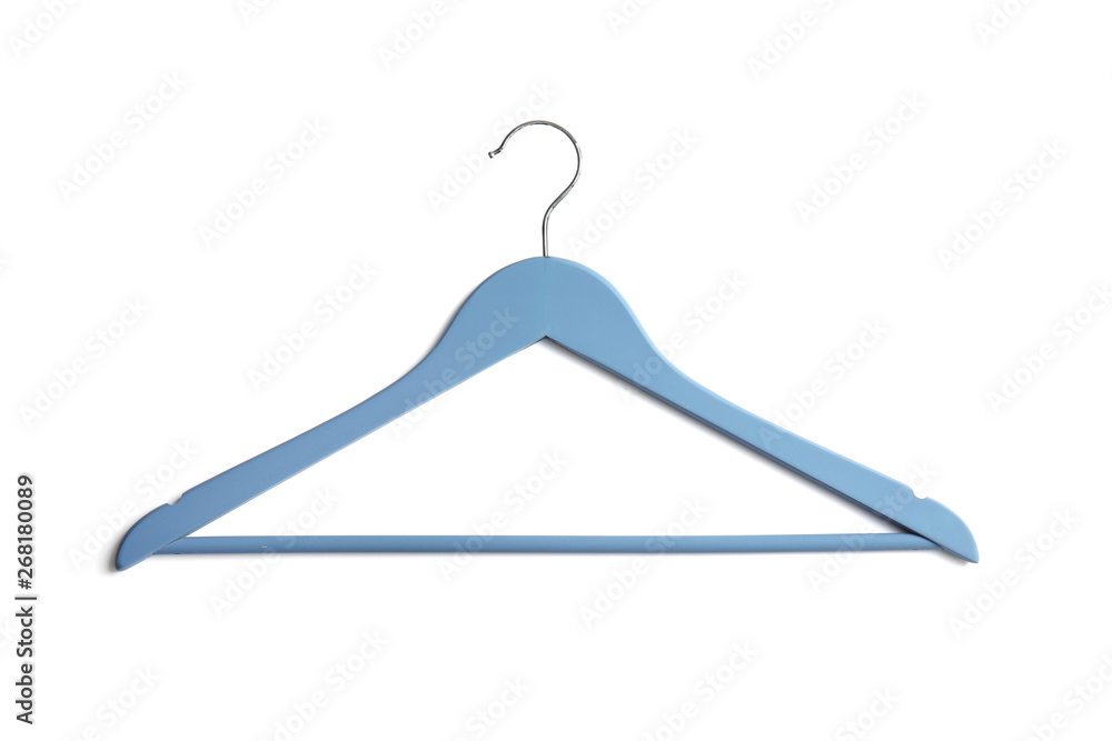 Empty clothes hanger on white background, top view Empty clothes hanger on white background, top view