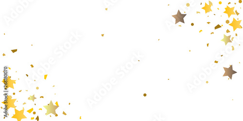  Golden glitter confetti of stars.