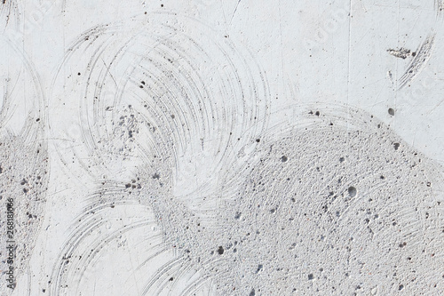 Round scratches on the concrete surface