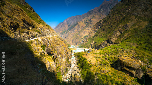 Landscape of manang District on the way annapurna circuit