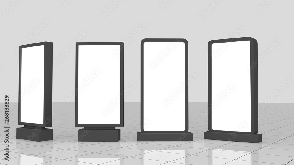 3d render Realistic light box template. Mock 3d render Realistic light box template. Mock