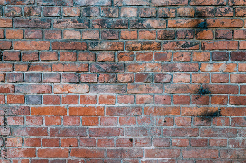Wall of dirty red brick texture wallpaper