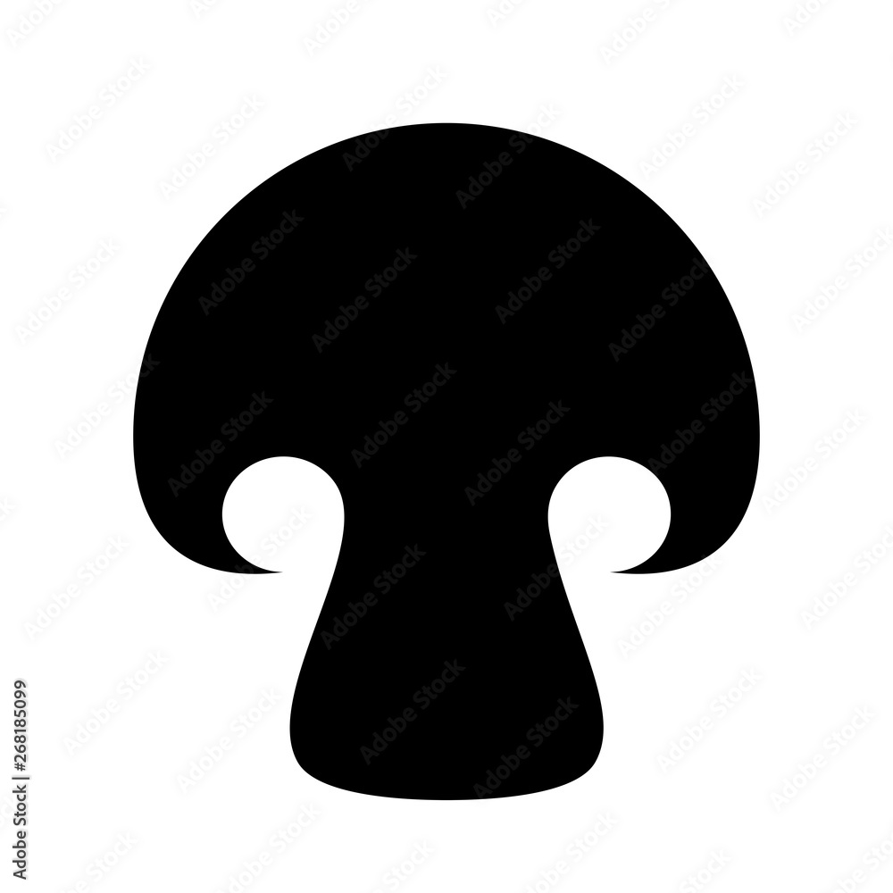 Mushroom black silhouette vector icon Mushroom black silhouette vector icon