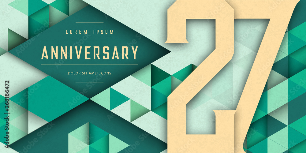 Anniversary emblems celebration logo, 27th birthday vector illustration ...