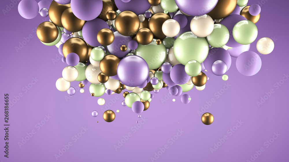 Fototapeta premium Abstract background with elements. 3d illustration, 3d rendering.