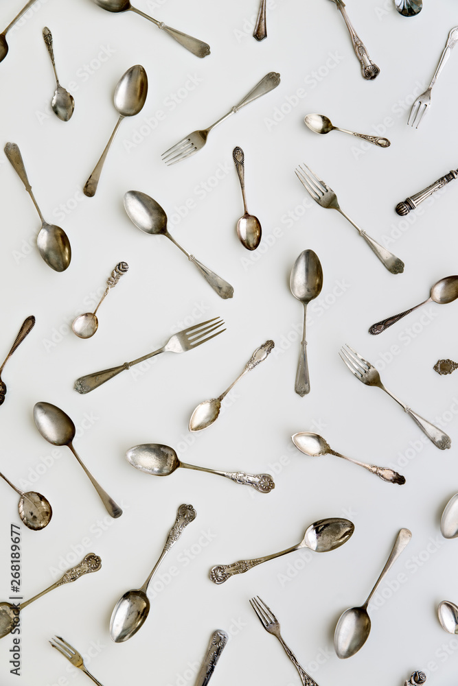 Vintage cutlery background Stock Photo | Adobe Stock