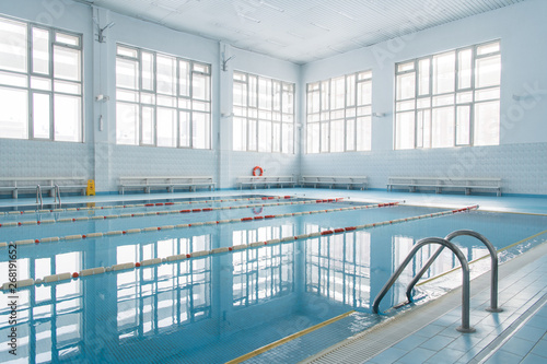 Empty spacious pool in daylight