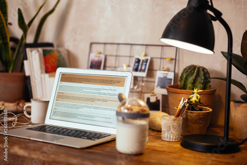 Vintage workspace full of plants.