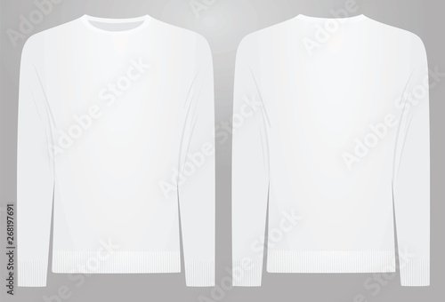 White sweater. front and back side. vector illustration