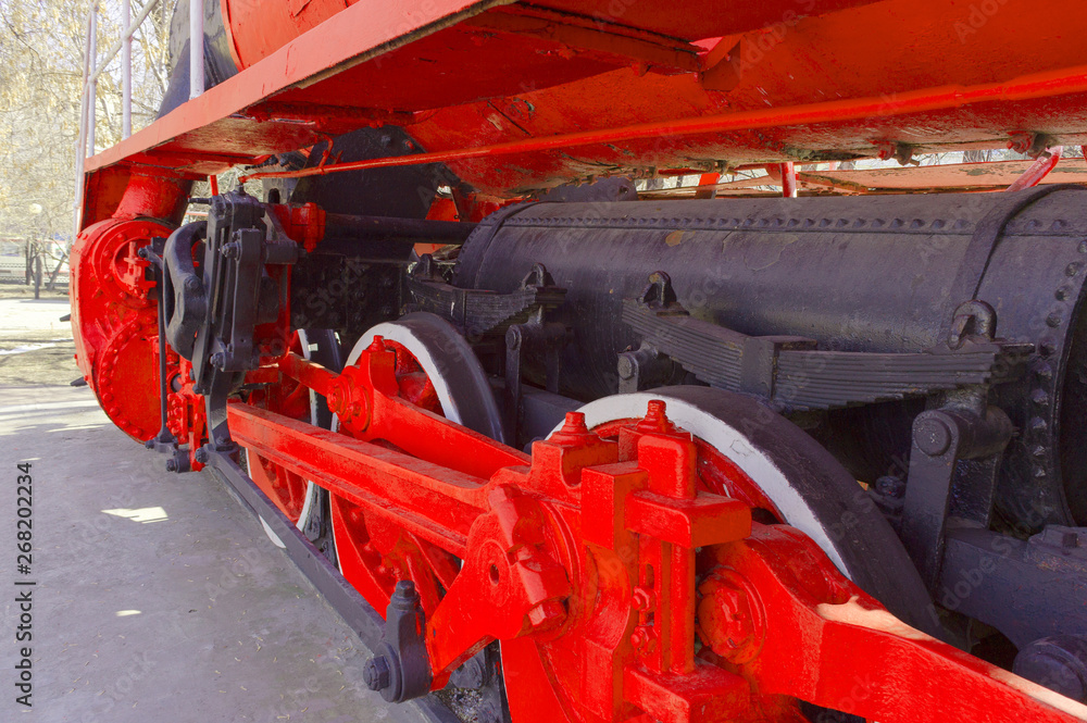 Locomotive Red Communard. Left rear view Locomotive Red Communard. Left rear view