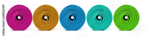 Rolled up yoga mat photo