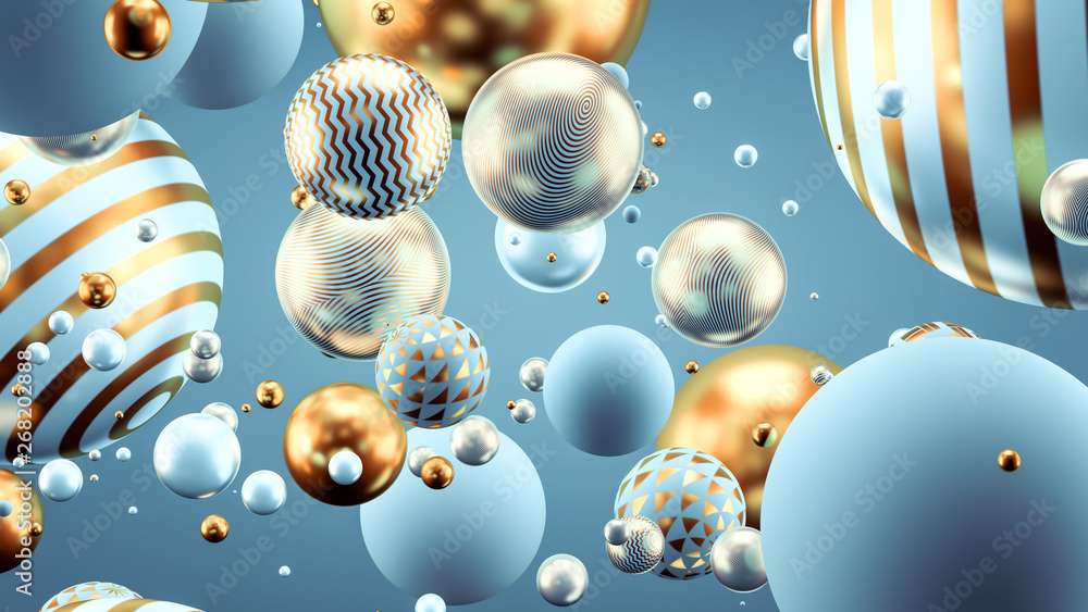 Fototapeta premium Beautiful background with balls. 3d illustration, 3d rendering.