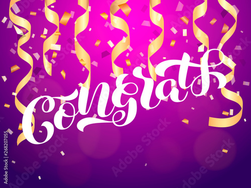 Congrats brush  lettering. Vector illustration for clothes or card