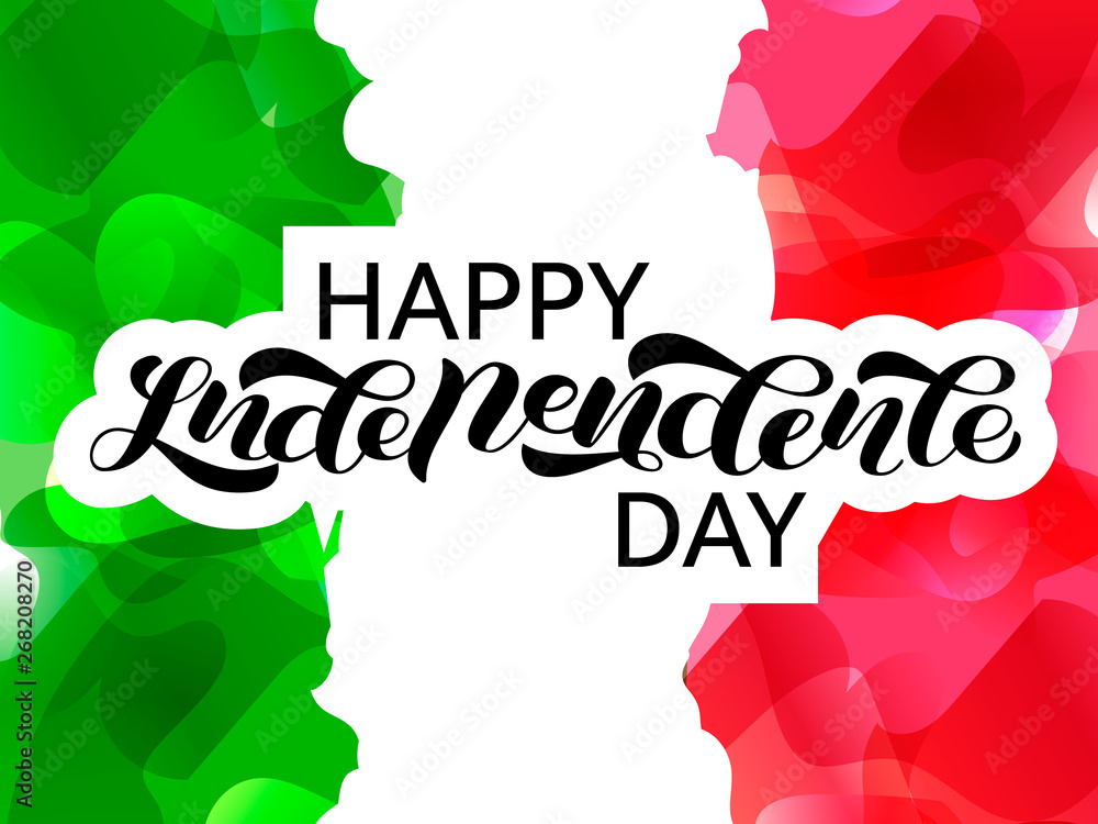 Happy independence Day lettering, Second of June. Vector illustration with Italian flag