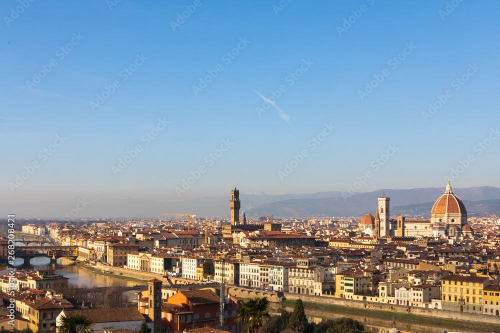view of city of florence with ponte vecchio