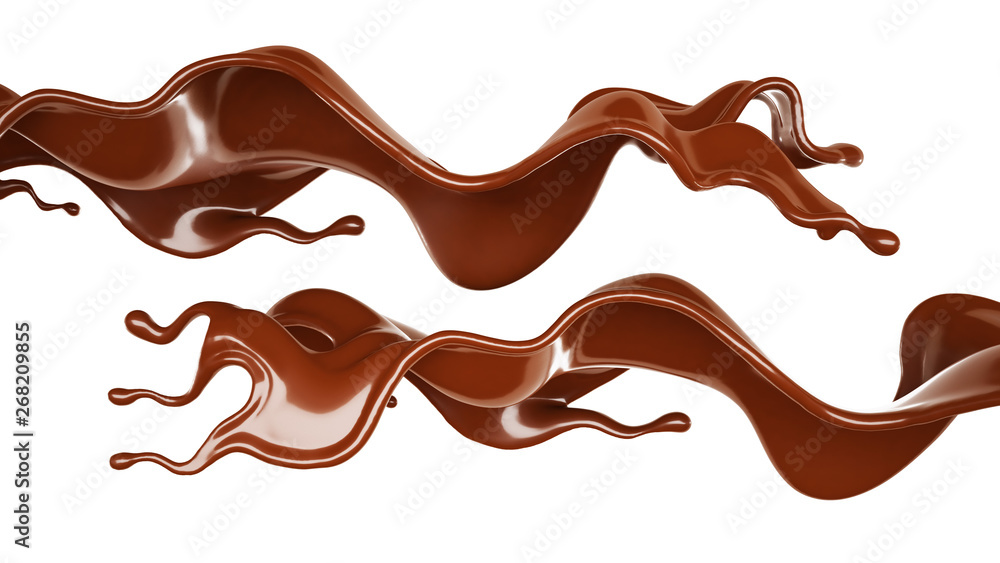 A splash of chocolate. 3d illustration, 3d rendering. A splash of chocolate. 3d illustration, 3d rendering.