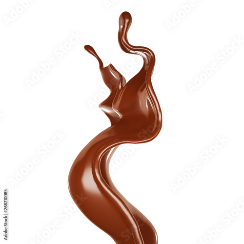 A splash of chocolate. 3d illustration, 3d rendering.