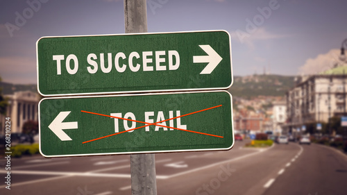 Street Sign TO SUCCEED versus TO FAIL